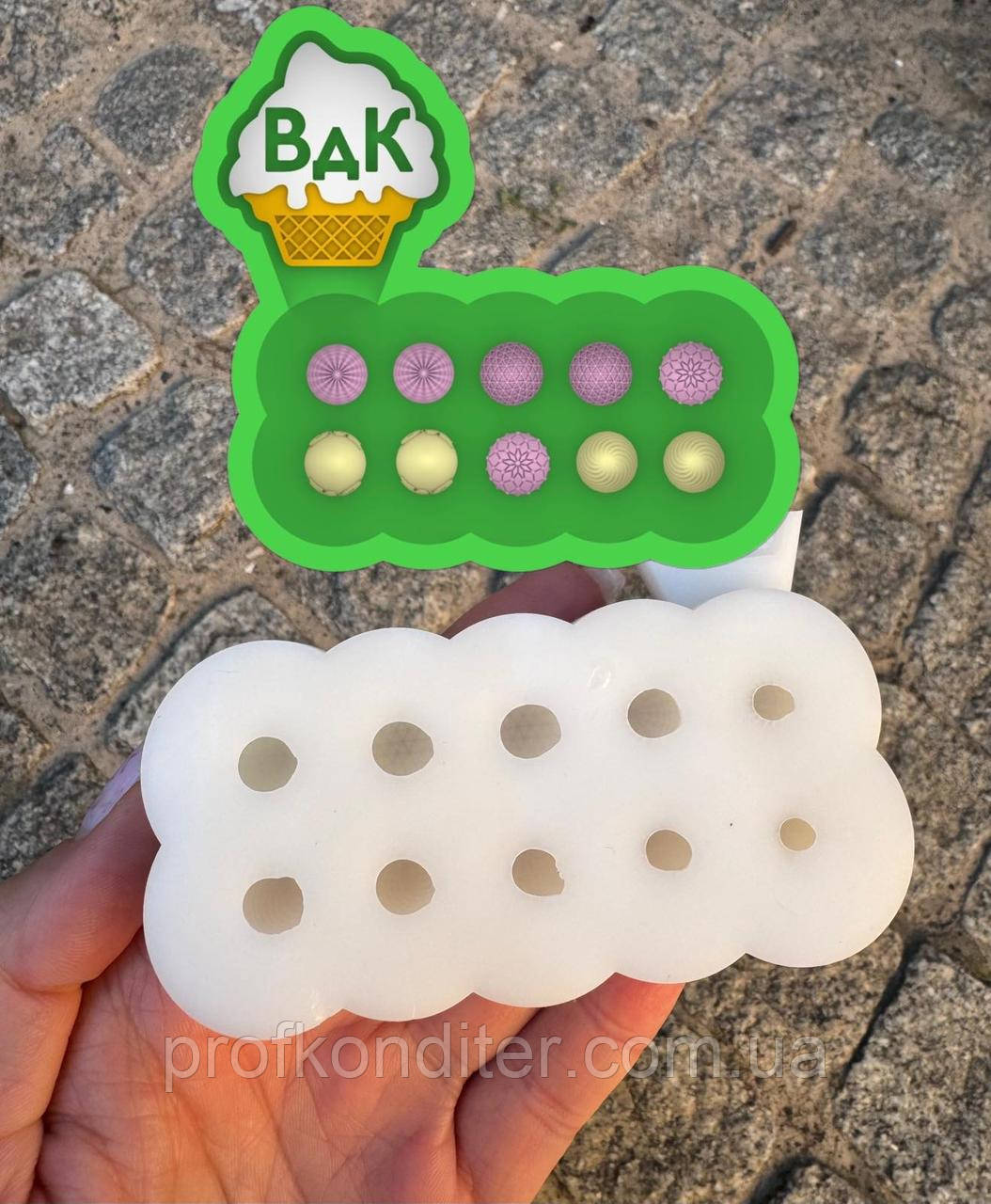 Ексклюзив! Авторский силіконовий молд для шоколаду та ін  "Міні яйця з декором, по 1.5 см", фото 1