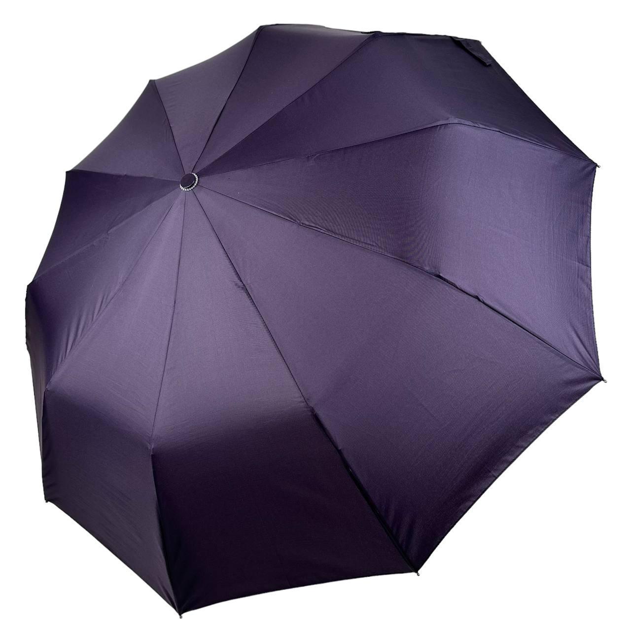 Складана однотонна парасолька напівавтомат від Bellissimo антивітер фіолетовий М0533-1 SC, код: 8324042