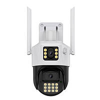 IP камера видеонаблюдения RIAS A23 (iCSee APP) Wi-Fi 2 объектива 3MP+3MP уличная с удаленным UT, код: 8194042