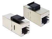 Перехідник мережевий Delock RJ45 STP6 F F Keystone Compact Metal Gold срібний (70.08.6210) XN, код: 7725589