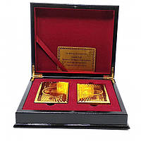 Карты игральные пластиковые Duke Gold Foil 2 колоды по 54 листа 87х62 мм в шкатулке (DN32416) KM, код: 718080