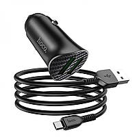 Комлект зарядного устройства от прикуривателя Hoco Z39 Farsighted USB QC3.0 18W QC FCP AFC UL, код: 8405217