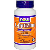 Микроэлемент Цинк NOW Foods L-OptiZinc 30 mg 100 Caps GT, код: 7518442