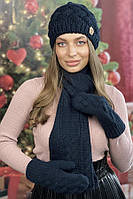 Комплект «Дюран» (шапка шарф рукавицы) Braxton джинсовый 56-59 LW, код: 8352600