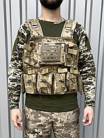 Тактическая плитоноская с подсумками пиксель, разгрузочный армейский штурмовой жилет