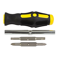 Викрутка 4в1 (2-х сторонні бити) + адаптер CrV чорна SIGMA, фото 5