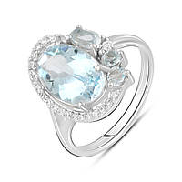 Серебряное кольцо SilverBreeze с натуральным топазом 4.56ct (2129622) 17 LW, код: 8026127