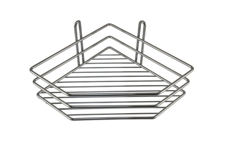 Поличка FZB неіржавіюча сталь 1-ярусна кутова 5*19,5*19,5см