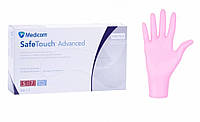 Нітрилові рукавички Medicom SafeTouch Advanced Slim розмір М 100 шт. уп. рожеві QT, код: 8062900