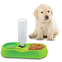 Кормушка для котов и собак Fine Pet Feeder с поилкой Green (3_03635) TH, код: 8157157