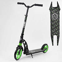 Самокат двухколесный Best Scooter с PU колесами, 1 амортизатором Black Green (99666) GG, код: 2607059