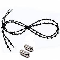 Шнурки для обуви с узелками эластичные с металлическими фиксаторами концов шнурка VOLRO (vol- QT, код: 1671636