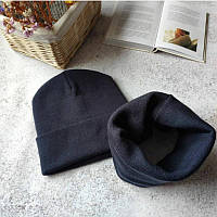 Комплект шапка с хомутом Luxyart унисекс размер подростковый джинс (OL-004) NX, код: 6670601