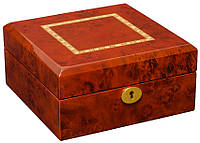 Скринька для зберігання 6-ти годинників з дерева з оригінальним дизайном колір венге