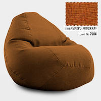Безкаркасне крісло мішок груша Овал Coolki Рогожка XXL 130x90 помаранчевий DH, код: 6719681