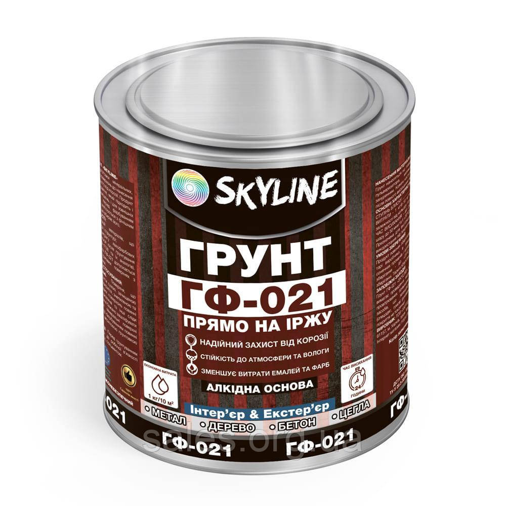 Ґрунт ГФ-021 алкідний антикорозійний універсальний Skyline Червоно-коричневий 3 кг SC, код: 8248463