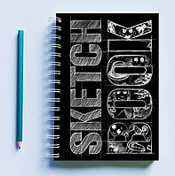 Скетчбук Sketchbook блокнот для рисования с принтом Sketch Book черная обложка А3 Кавун 48 TV, код: 8301363
