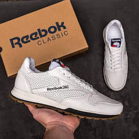 Чоловічі білі літні кросівки Reebok, чоловічі дихаючі кросівки сітка, шкіряні кросівки Рибок для чоловіків