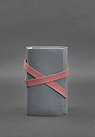 Женский кожаный блокнот (Софт-бук) 1.0 Серый с розовым BlankNote BM, код: 8132475