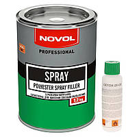 Шпаклевка жидкая Novol SPRAY 1.2 кг + Затвердитель 50 мл IN, код: 7734692