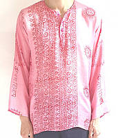 Индийская традиционная мужская Курта -туника "Мантра" розовая