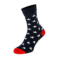 Шкарпетки чоловічі кольорові з бавовни білі зірки MAN's SET 44-46 EV, код: 7711159