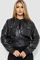 Куртка женская из экокожи короткая черный 186R097 Ager S IN, код: 8453935