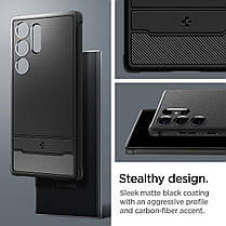 Чохол Spigen для Samsung Galaxy S24 Ultra - Rugged Armor, Matte Black (ACS07286), фото 4