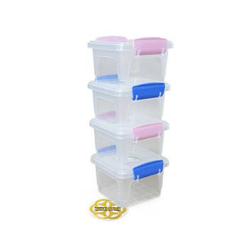 Харчовий бокс 500 мл із кришкою, квадратний, пластик, прозорий SNMZ