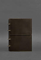 Кожаный блокнот А4 на кольцах (софт-бук) 9.0 в мягкой обложке темно-коричневый Crazy Horse Bl BM, код: 8132597