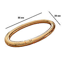 Карабіни металеві Ø 20 мм довжина 55 мм золото для сумок застібка фурнітура