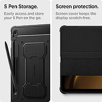 Чохол Spigen для Samsung Galaxy Tab S9 FE (10.9") - Rugged Armor PRO, Black (ACS06857), фото 5