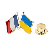Значок BROCHE Флаг Франция-Украина разноцветный BRGV112801 XN, код: 7622137