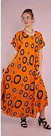 Женское лёгкое штапельное платье-сарафан с коротким рукавом размером XL-3XL(50-54)