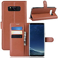 Чехол-книжка Litchie Wallet Samsung G955 Galaxy S8 Plus Brown GM, код: 8110071