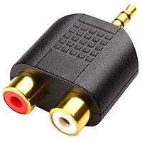Аудио сплиттер переходниr для подключения звукового оборудования Addap MJ2RCA-01 miniJack 3,5 DL, код: 7714670