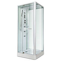 NA112-3, Miracle, гидробокс 100 х 80 см, рама белая, стекло прозрачное, задняя стенка и крыша белые