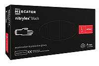 Перчатки нитриловые Mercator Medical Nitrylex Black L Черные 100 шт (00-00000015) UL, код: 8246350