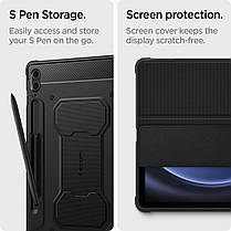 Чохол Spigen для Samsung Galaxy Tab S9 FE+ Plus (12.4") - Rugged Armor PRO, Black (ACS06856), фото 5