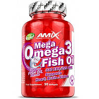 Омега для спорта Amix Nutrition Mega Omega 3 Fish Oil 1000 mg 90 Softgels NX, код: 7911143