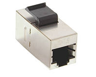 Перехідник мережевий InLine RJ45 STP6 F F 1:1 Metal 8 8 Keystone Snap-in срібний (77.M7.4206) DS, код: 7725626