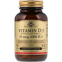 Витамин D Solgar Vitamin D3 (Cholecalciferol) 600 IU 120 Veg Caps TO, код: 7519202