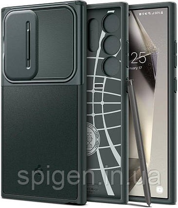 Чохол Spigen для Samsung Galaxy S24 Ultra - Optik Armor, Abyss Green (ACS07314), фото 1