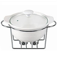 Мармит Kamille Food Warmer керамическая кастрюля 2,4л d 28 см с подогревом KM-6401 NB, код: 8325173