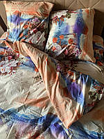 Комплект постельного белья Бязь Разноцветный с природой Евро размер 200х220