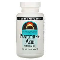 Пантотеновая кислота Source Naturals Pantothenic Acid Витамин В-5 250 мг 250 таблеток EV, код: 1845320