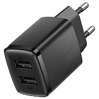 Сетевое зарядное устройство Baseus Compact 10,5W (2 USB) (black) QT, код: 8327971