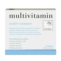 Витаминно-минеральный комплекс для женщин New Nordic Multivitamin active women 90 Tabs OB, код: 8450872