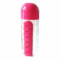 Бутылка для воды с таблетницей Pill Vitamin Water Bottle Розовый (hub_vushdc) TR, код: 6765857