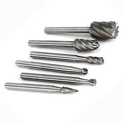 Набір фрез 6 шт фреза насадка бур-бор свердло гавер патрон цанга Dremel